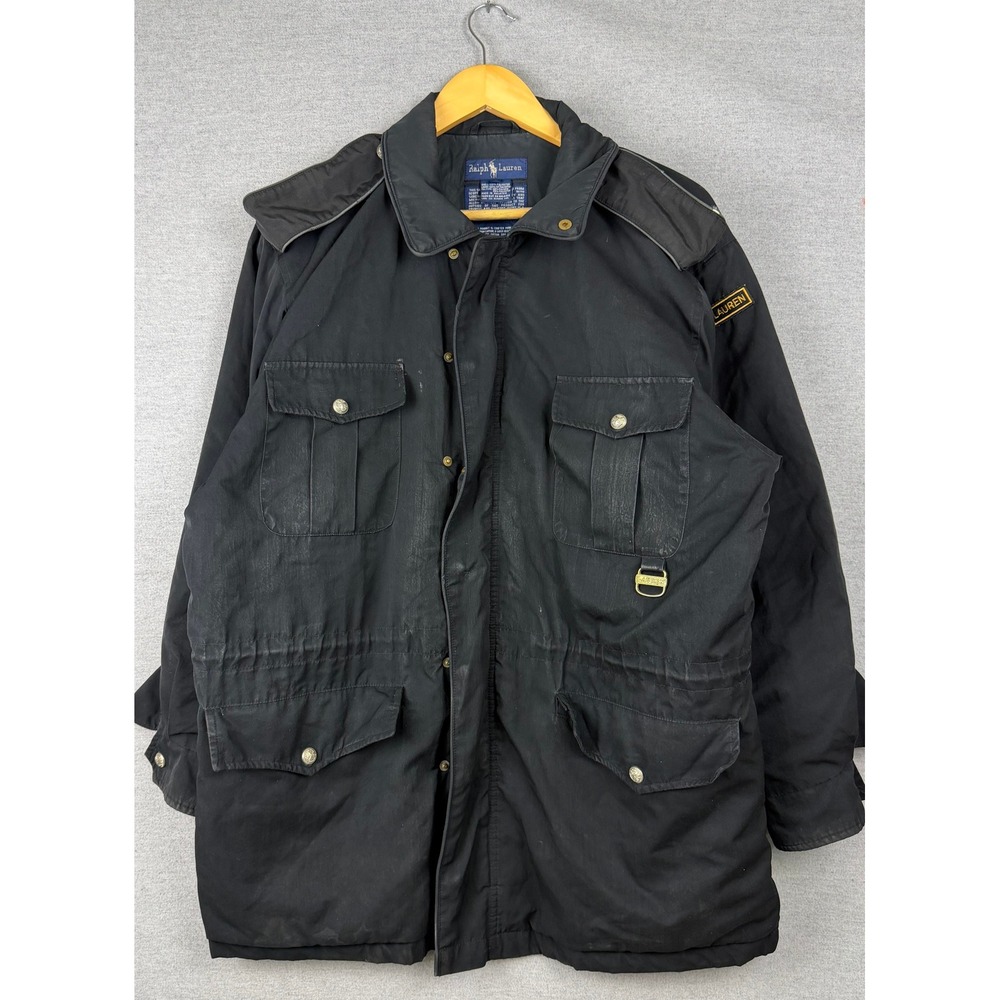 Ralph Lauren Mens H2OFF Field Jacket‎ Black Water Resistant Utility Coat Size M